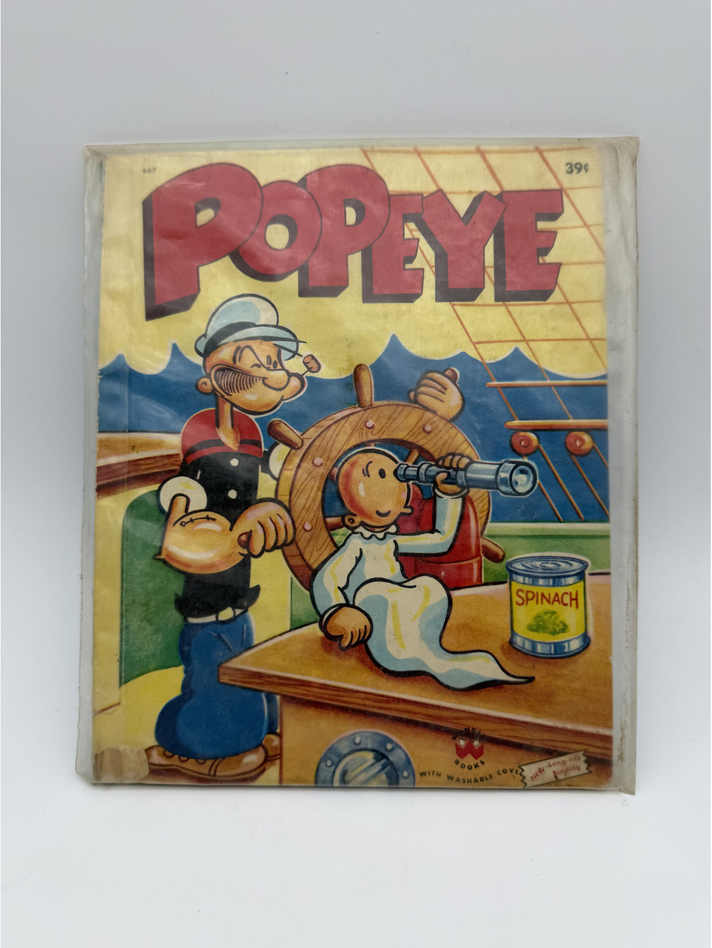 Vintage Popeye Comic Book with Plastic Cover